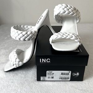 Women's Braided Lyrap INC International Concepts White Sandals Size 11m New/Box